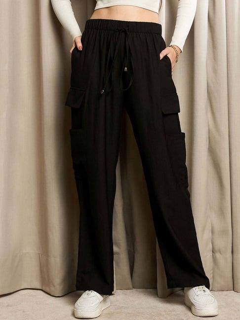 marie claire black high rise pants