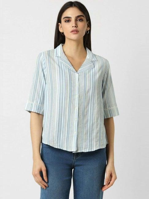 van heusen blue striped shirt