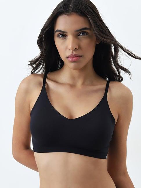 wunderlove by westside black invisible seam-free padded bra