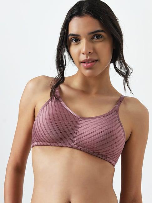 wunderlove by westside mauve patterned soft bra