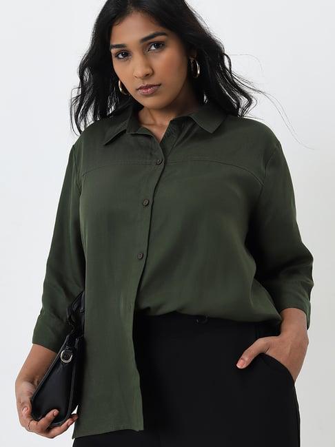 gia by westside olive collared shirt