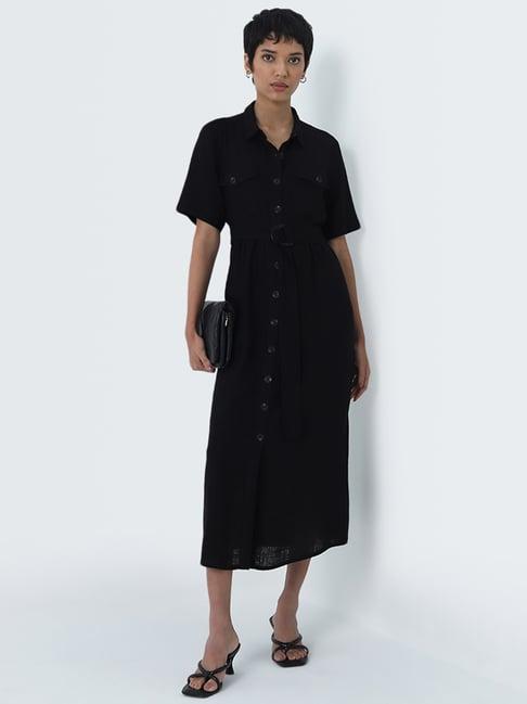 lov by westside black shirt dress with belt