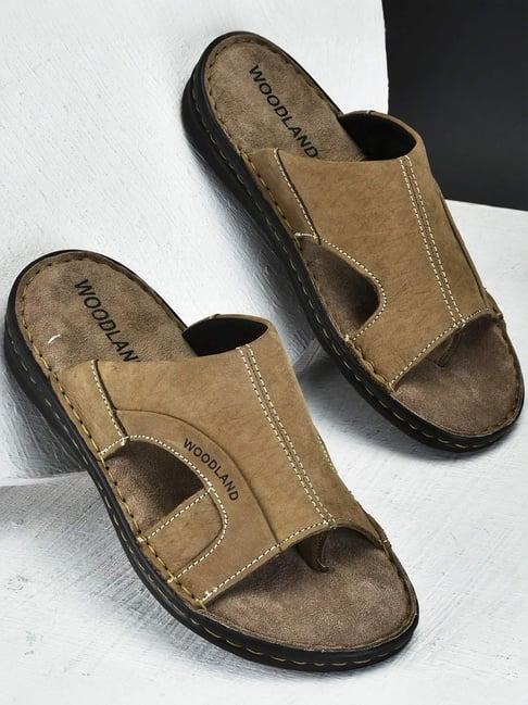 woodland men's khaki toe ring sandals