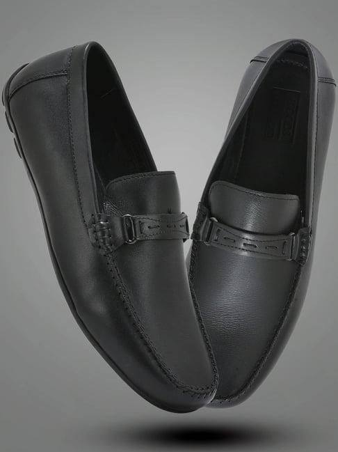 woodland men's black formal loafers