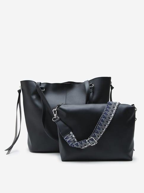 lov by westside black shoulder bag with sling bag