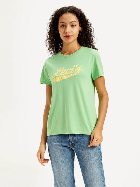 levi's green logo print t-shirt