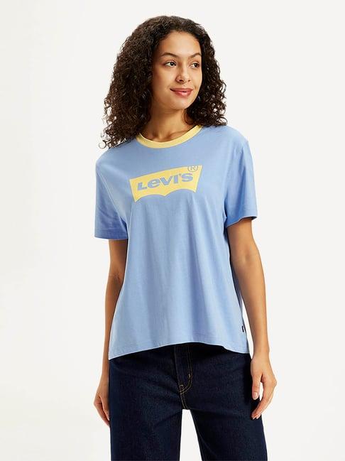 levi's light blue graphic print t-shirt