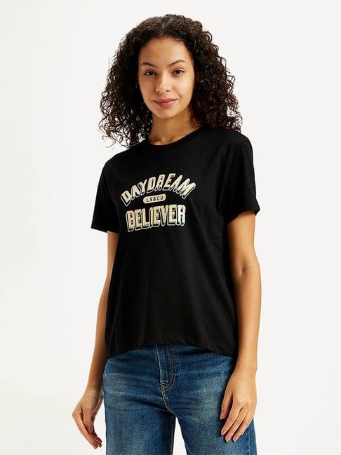 levi's black printed t-shirt