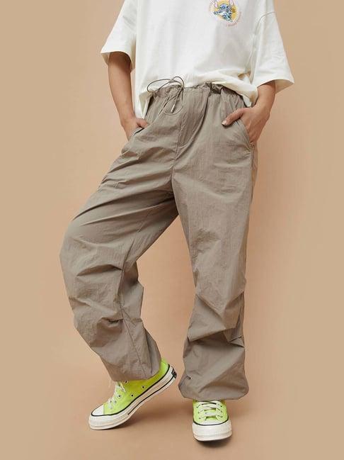 ginger by lifestyle beige plain pants