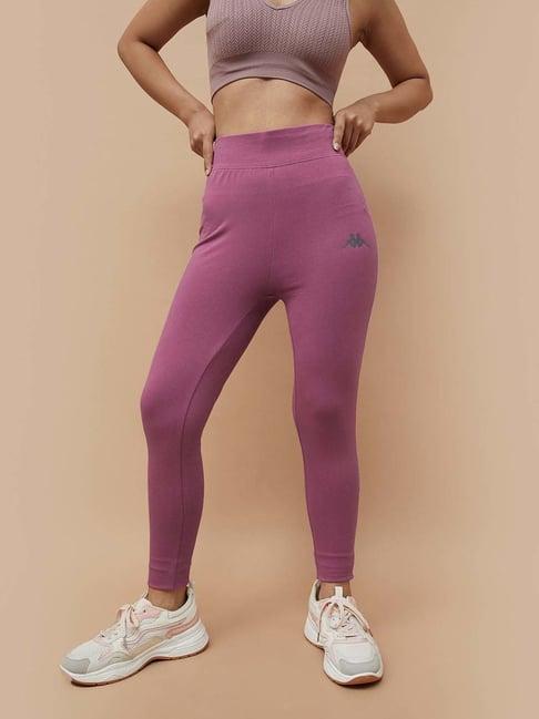 kappa purple cotton sports tights