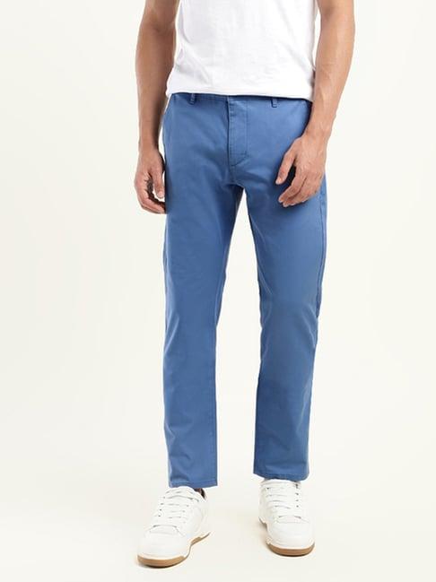 levi's 511 blue cotton slim fit trousers