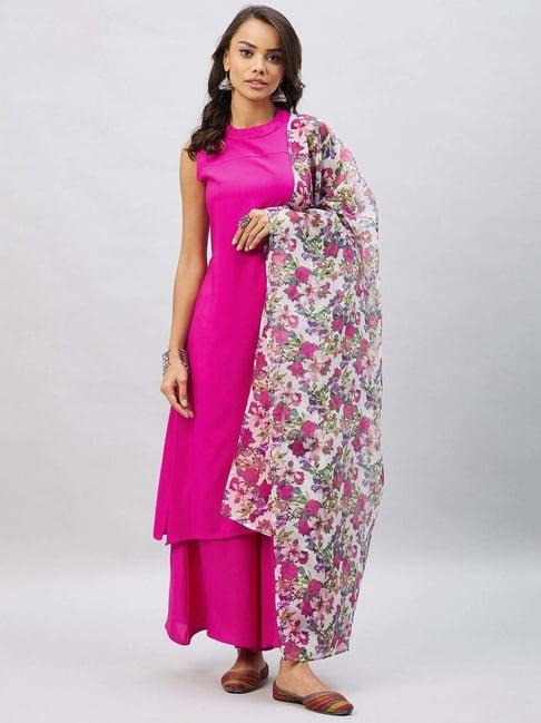 inweave off white floral print dupatta