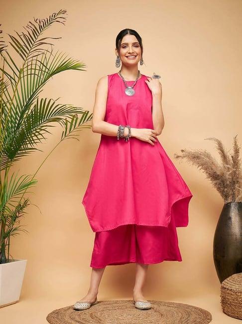 inweave pink a line kurta