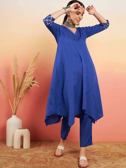 inweave blue kurta & pant set