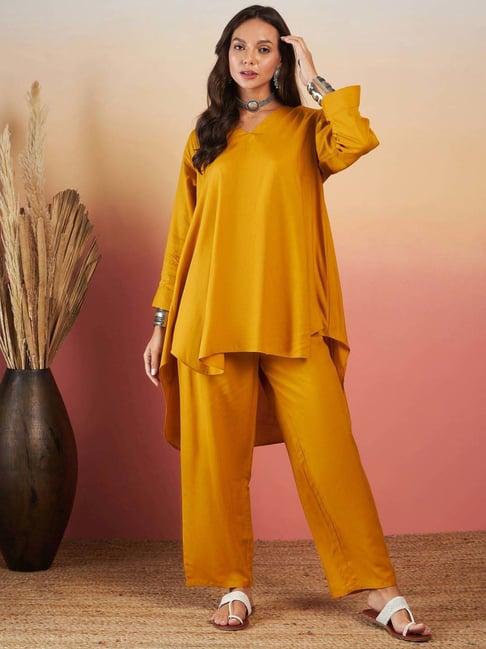 inweave yellow kurta & pant set