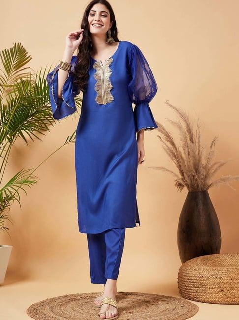 inweave blue kurta & pant set