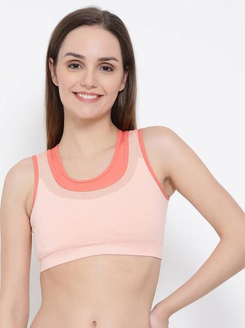 clovia peach racerback sports bra