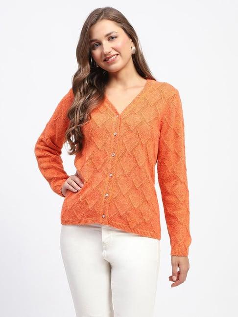 madame orange self design cardigan