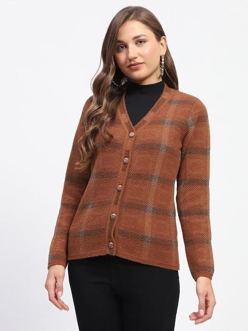 madame brown textured cardigan