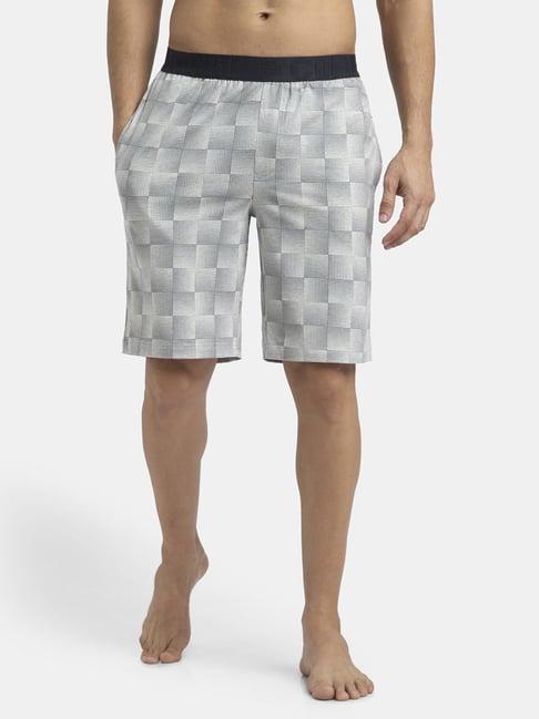 jockey grey regular fit checks lounge shorts