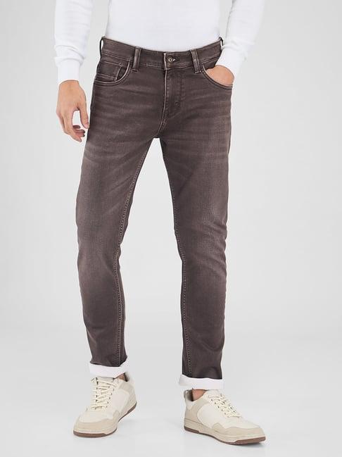 spykar brown skinny fit jeans