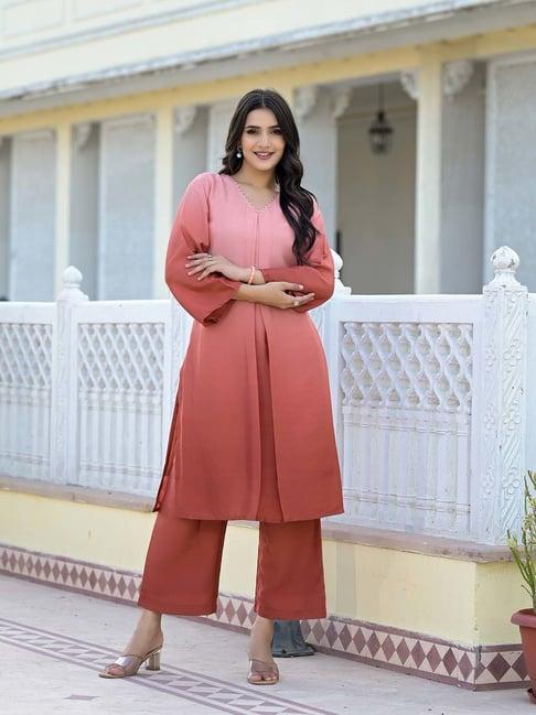 varanga coral kurta & palazzo set