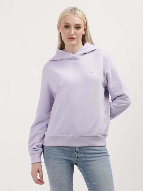 calvin klein purple cotton sweatshirt