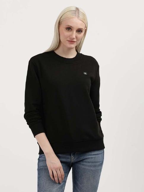 calvin klein black cotton sweatshirt