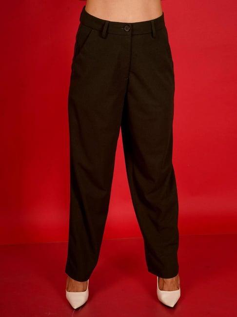 zink london olive straight fit high rise pants