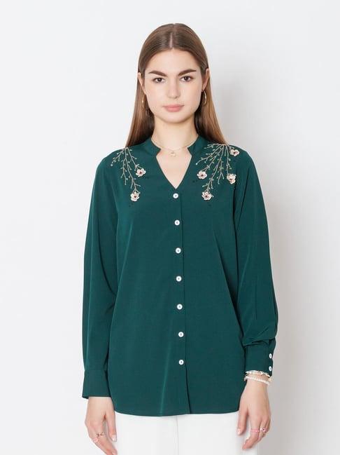 zink london green embellished shirt