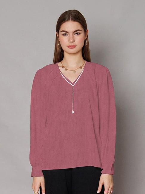 zink london pink embellished top