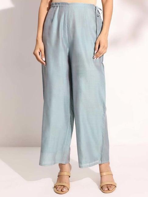 fabindia blue plain palazzos