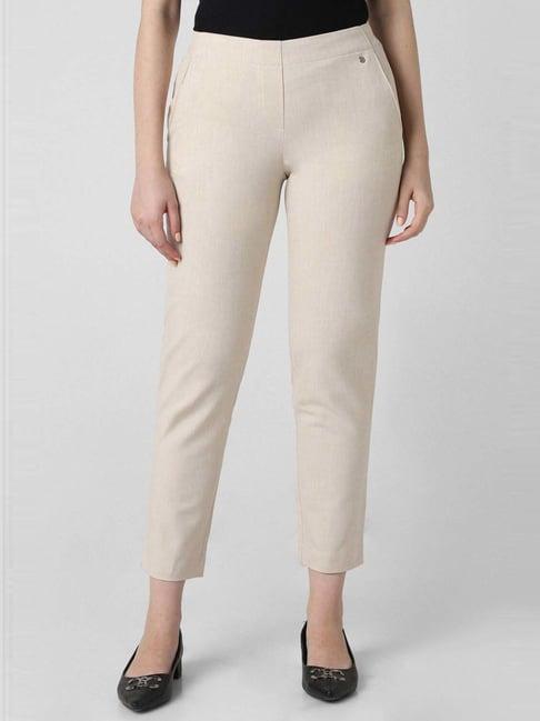 van heusen beige mid rise pants