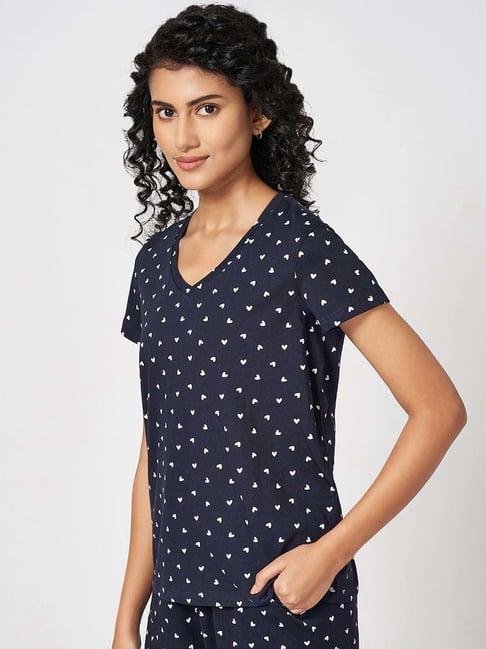 dreamz by pantaloons navy cotton printed t-shirt