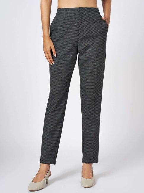 annabelle by pantaloons grey chequered pants