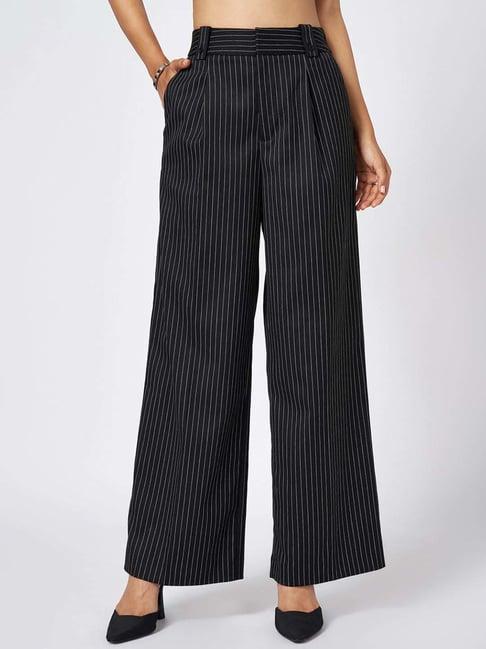 annabelle by pantaloons black striped flared pants