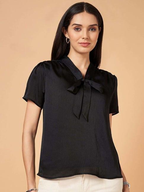 annabelle by pantaloons black plain top