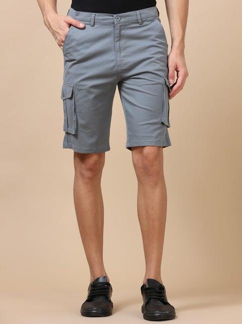 bushirt polar blue regular fit cargo shorts