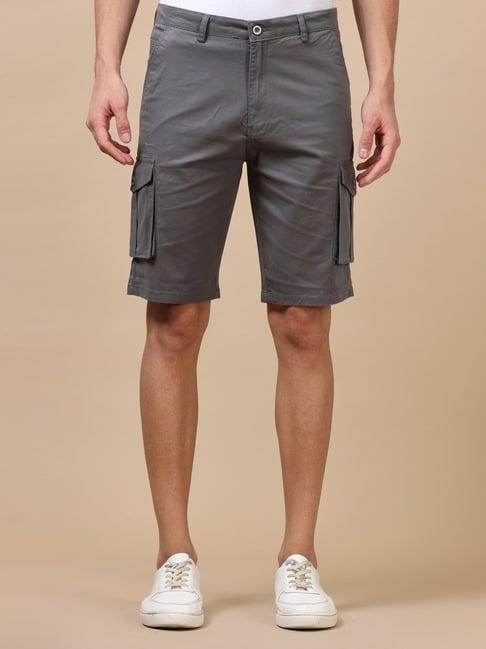 bushirt stone grey regular fit cargo shorts