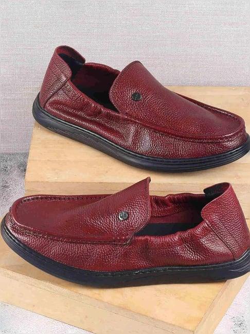 mochi men's maroon casual loafers