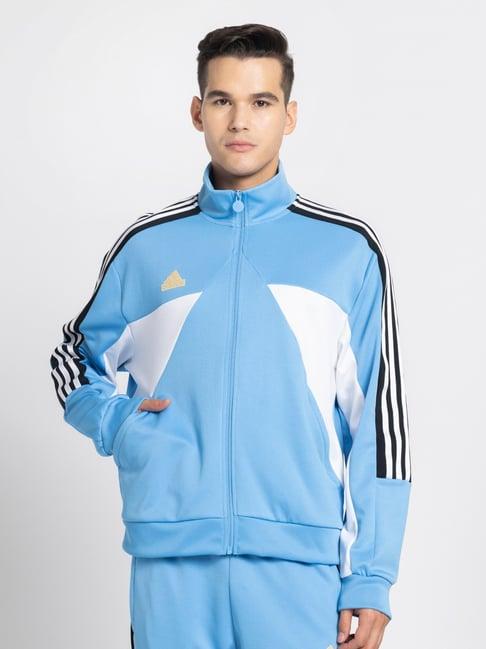 adidas blue 70% polyester 30% cotton regular printed  track top