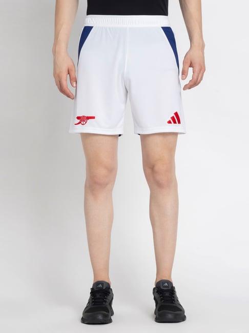 adidas white 100% polyester regular printed  shorts