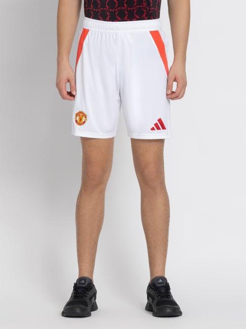 adidas white 100% polyester regular printed  shorts