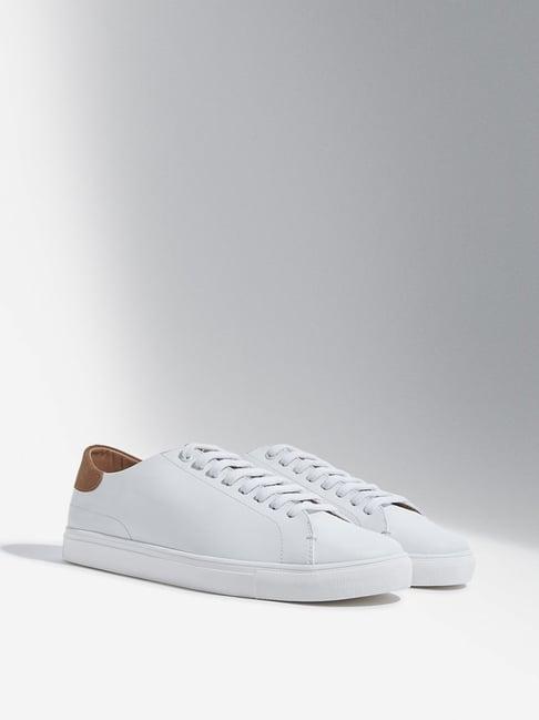 soleplay by westside white lace-up sneakers