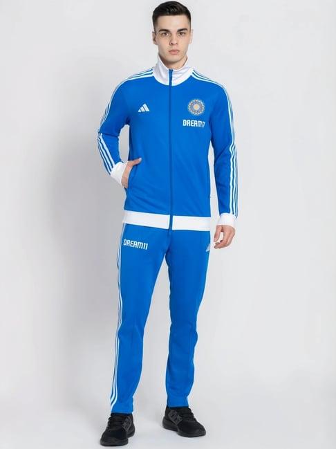 adidas blue regular fit logo printed tracksuit