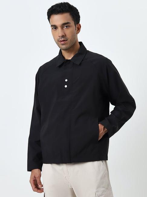 wes casuals by westside black relaxed-fit jacket