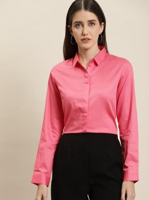 hancock coral cotton slim fit shirt