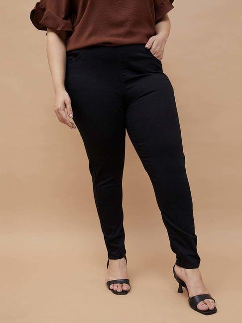 nexus by lifestyle black cotton mid rise jeans