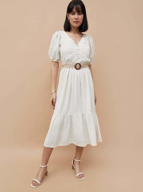 code by lifestyle white a-line dress