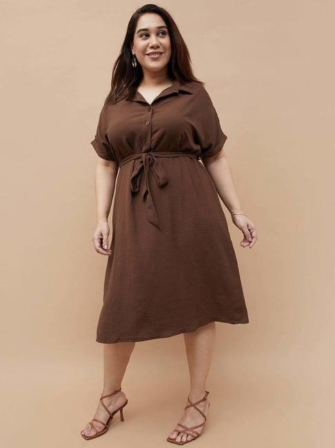 nexus by lifestyle brown a-line dress